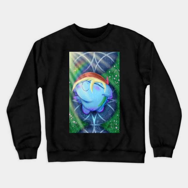 Rainbow Dash In The Rain Crewneck Sweatshirt by Darksly